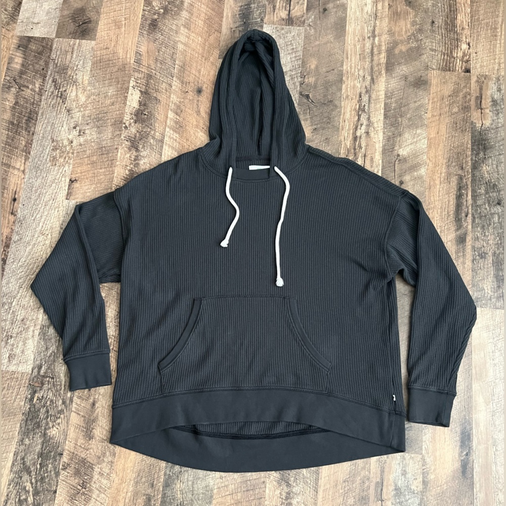 Aerie grey waffle knit hoodie with pocket size XS